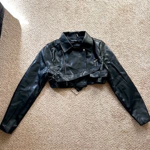 Black faux leather jacket